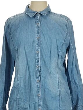 J Jill Fitted Denim Button Shirt Or Jacket 2X EUC